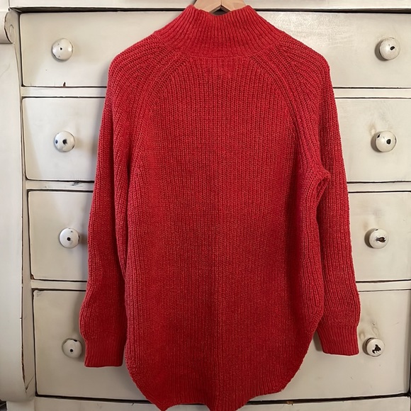 Gorgeous red/orange shaker knit mock neck sweater by Maeve - Anthropologie - Picture 3 of 6
